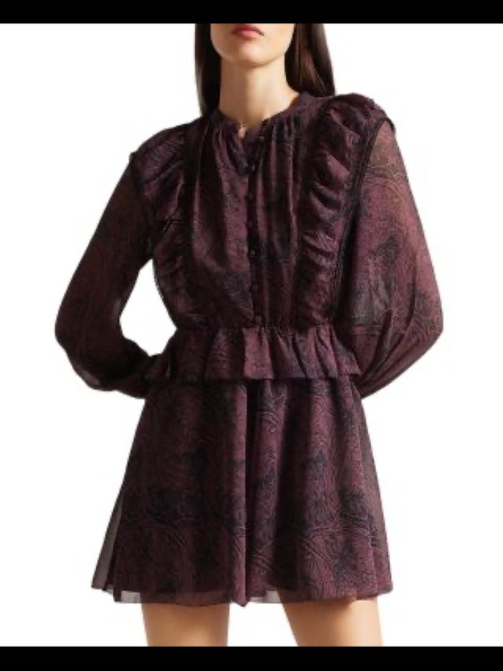 Ted Baker London Lilei Romper Burgundy Print size 2 (US 6)